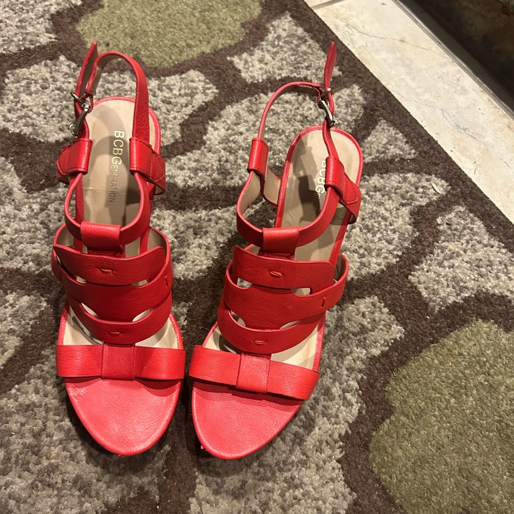BCBG Red Strappy Sandals